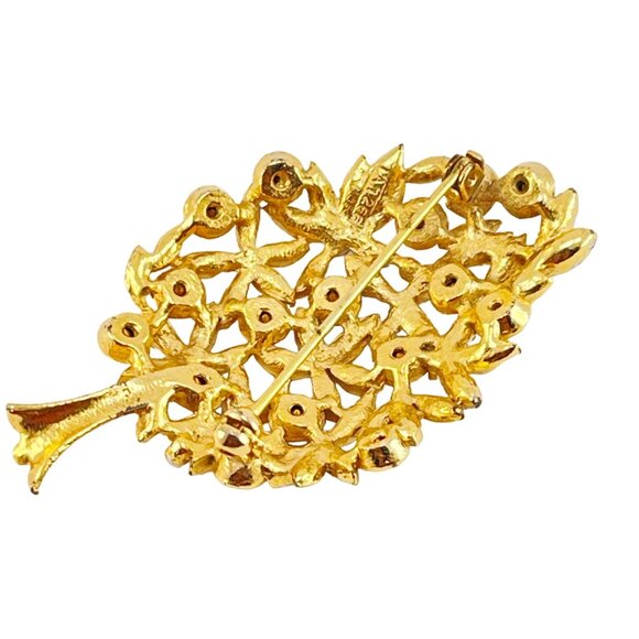 Vintage Sphinx Red Rhinestones & Enamel Christmas Tree Pin Book Piece image 1 Vi - Picture 4 of 5